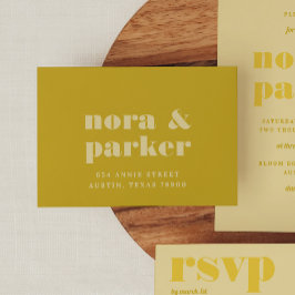 Devolução RSVP de Casamento Simples Amarelo