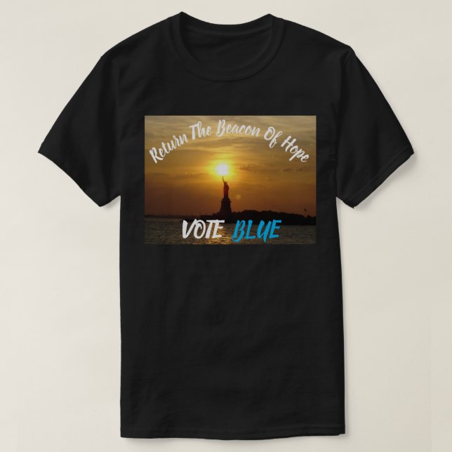 Devolva O Beacon Da Esperança VOTAR BLUE T-Shirt (Frente do Design)