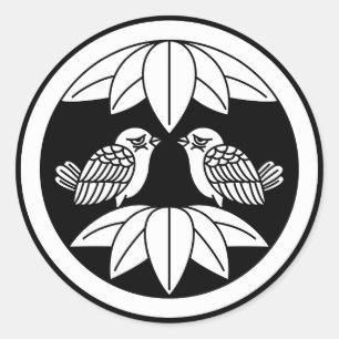 Dez folhas de bambu & pardais de frente Adesivos