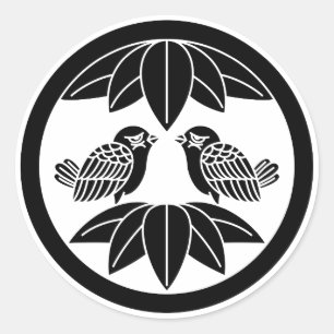 Dez folhas de bambu & pardais de frente Adesivos