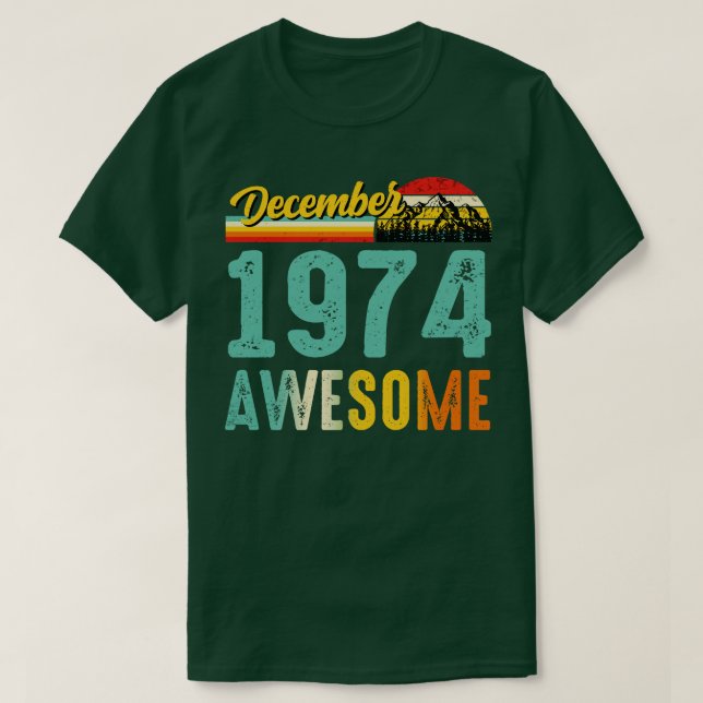 Dezembro 1974 Camisa de Presente de Aniversário Vi (Frente do Design)