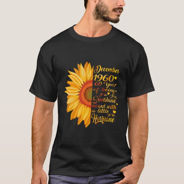 Dezembro Meninas 1960 Camisa De Girassol 60º Anive (Frente)
