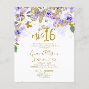 Dezesseis Borboletas Convite Orçamental Bilíngue