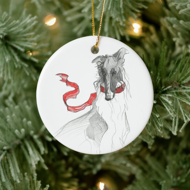 Dezzoi Scott Enfeites de natal Russo de Borzoi Ver (Árvore)