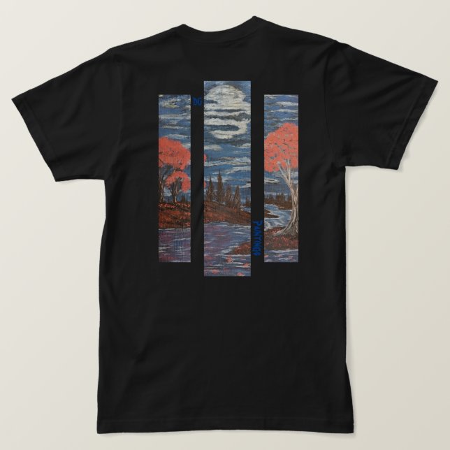 DG Paintings Sunset / Full Moon River  T-Shirt (Verso do Design)