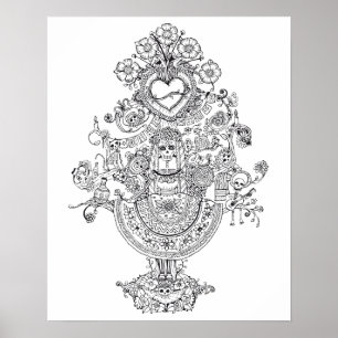 Dia adulto da coloração do poster inoperante da