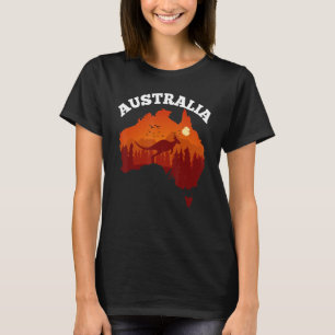 Dia da Austrália Camisa Engraçada Mapa Australiano