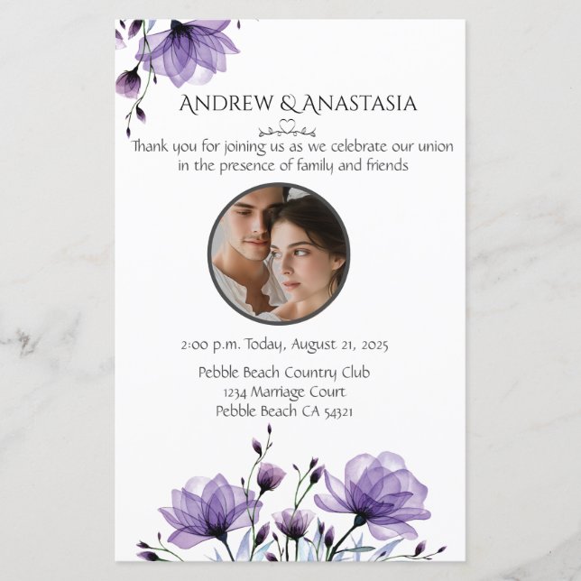 Dia da Cerimônia de Casamento Foto e Floral do Pro (Frente)