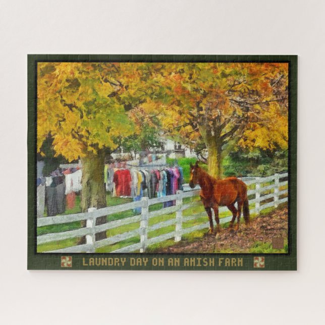 Dia da Lavagem De Quebra-cabeça De Vaca Em Uma Faz (Horizontal)