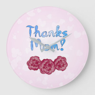 Dia da Mãe - Obrigados Mãe Relógio de Parede Acríl