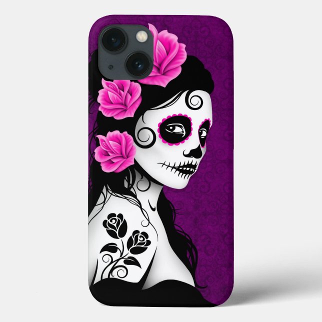 Dia da Menina do Crânio do Açúcar Morta - Roxo (Verso)