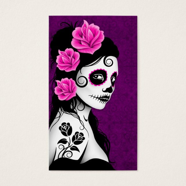 Dia da Menina do Crânio do Açúcar Morta - Roxo (Frente)