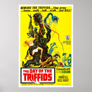 Dia da Poster do Filme de Vintagem Triffids