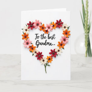 Dia das Avós Floral Cartão de Coração