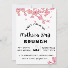 Dia das Mães Brunch Convite Aquarela Poppy