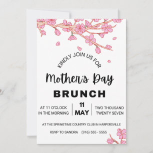 Dia das Mães Brunch Convite Aquarela Poppy