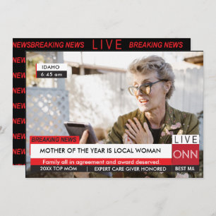 Dia das Mães Engraçado 🎉 Cartão de Notícias Falso