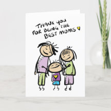 Dia das mães feliz ao cartão de duas mães