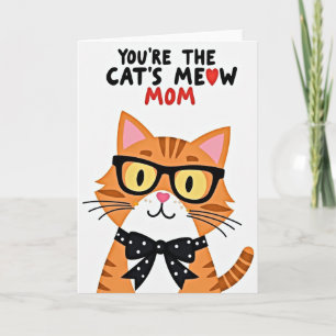 Dia das Mães Gatos Miando Cartão de Coração