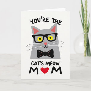 Dia das Mães Gatos Miando Cartão Gráfico