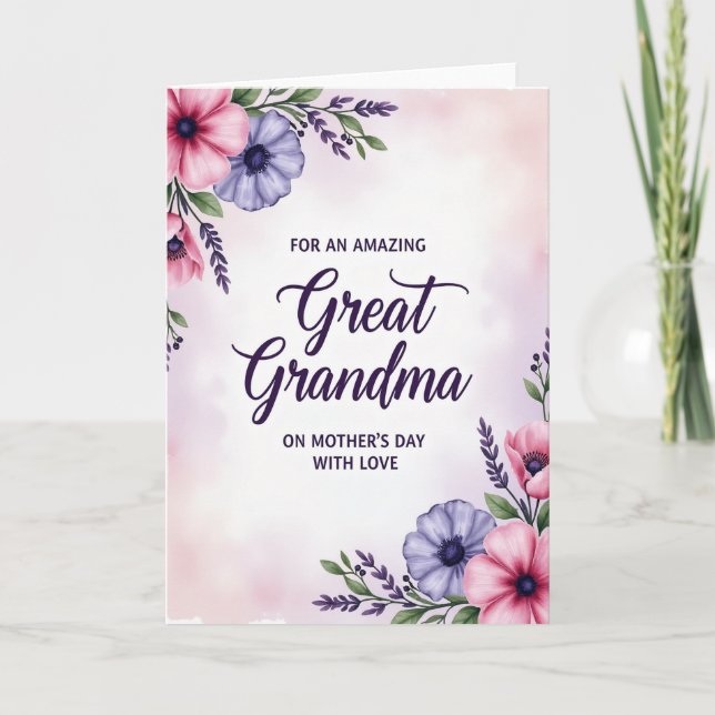 Dia das Mães Gentis Cartão Floral (Frente)