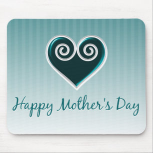 Dia das mães Mousepad do coração do Aqua