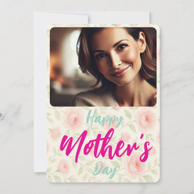 Dia das Mães Presente Floral Cartão de Férias Foto (Frente)