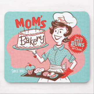 Dia das mães retro Mousepad da padaria da mãe