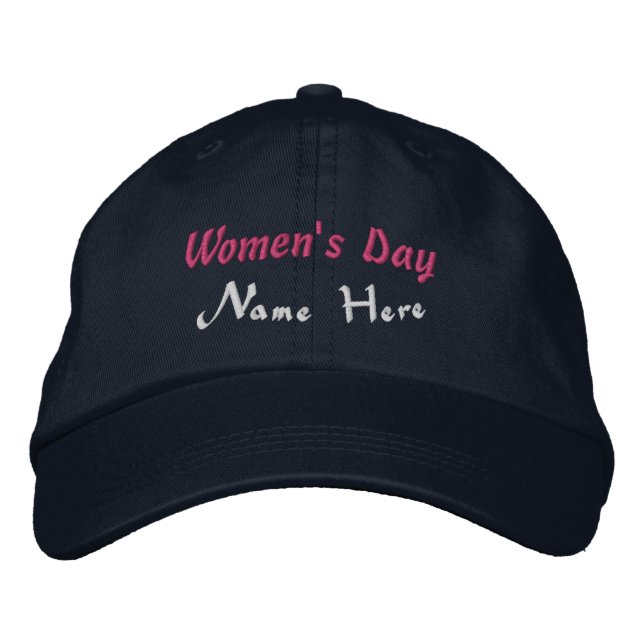 Dia das Mulheres Nome Personalizado Aqui Boné Clás (Frente)