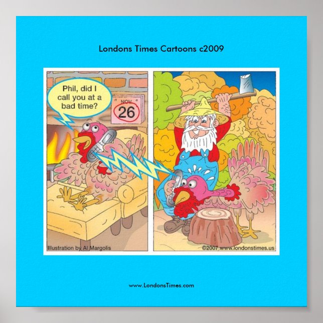 Dia de Ação de Graças à Turquia na Poster de Carto (Frente)