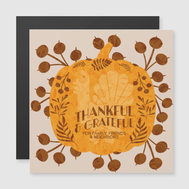 Dia de Ação de Graças Agradecido Peru Abobrinha Ve (Frente/Verso)