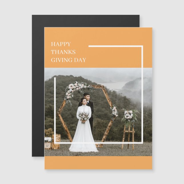 Dia de Ação de Graças da Família Elegante e Feliz (Frente/Verso)