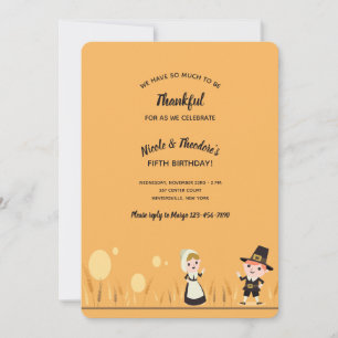 Dia de Ação de Graças Peregrinos Convite