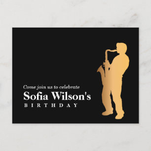 Dia de aniversário do Jazz Convite postal