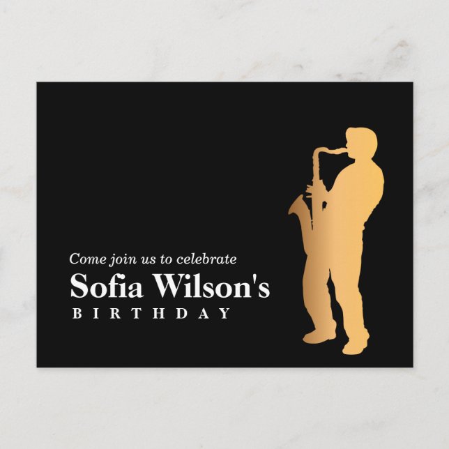 Dia de aniversário do Jazz Convite postal (Frente)