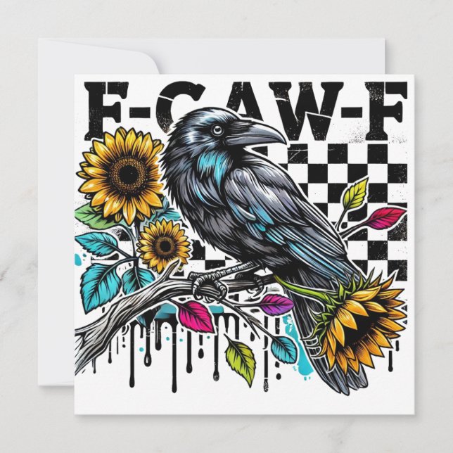 Dia de as Bruxas engraçado Crow Raven F-CAW-F (Frente)
