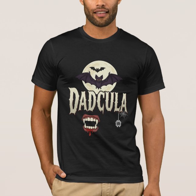 Dia de as Bruxas engraçado Dracula Pai T-Shirt (Frente)