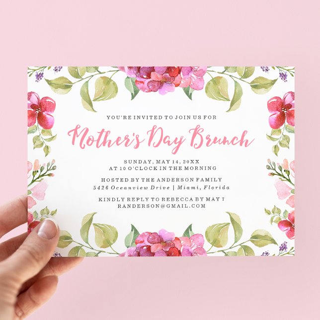 Dia de as mães Brich de Blossoms - Convite Brunch (Criador carregado)