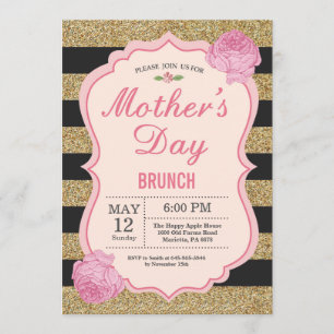Dia de as mães Brunch Convite Floral Rosa