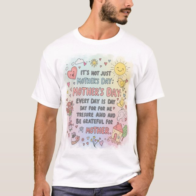 Dia de as mães Cardíaco Cotidiano T-Shirt Des (Frente)