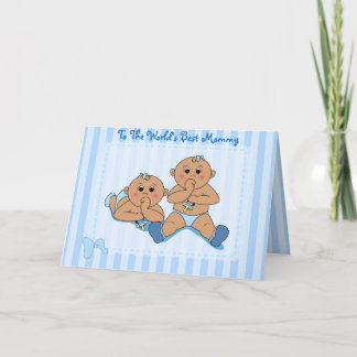 Dia de as mães - Cartão Twin Baby Boys