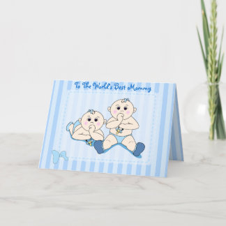 Dia de as mães - Cartão Twin Baby Boys