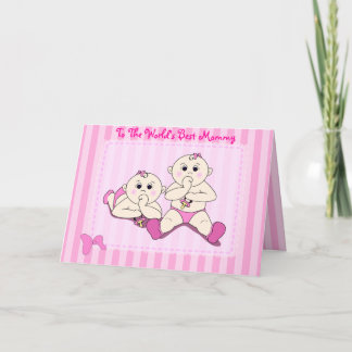 Dia de as mães - Cartão Twin Baby Girls