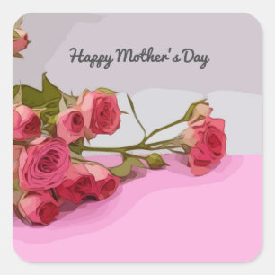 Dia de as mães com autocolante cor-de-rosa
