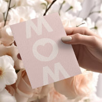 Dia de as mães de Coração Rosa Moderno MOM