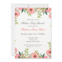 Dia de as mães de Flores de Aquarela Convites