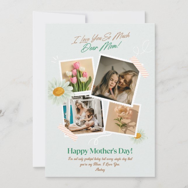 Dia de as mães de Fotografias Personalizado Te Ama (Frente)