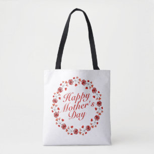 Dia de as mães Elegante Floral Wreath Tote Bag