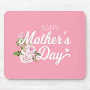 Dia de as mães Feliz com Rosas Rosa  Mousepad