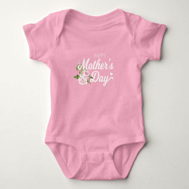 Dia de as mães Feliz com Rosas Rosa| T-Shirt (Frente)